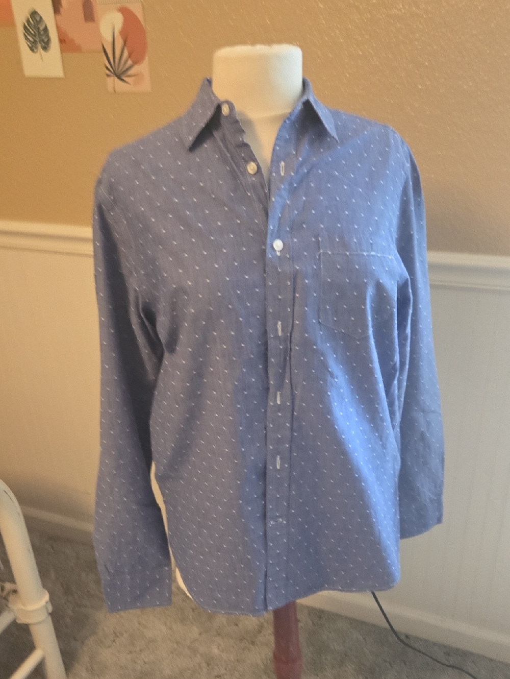 Dockers Light Blue Microdot Button-Down Shirt